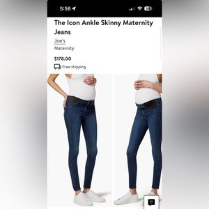 Joe’s The Icon Ankle Skinny Maternity Jeans - Size 28